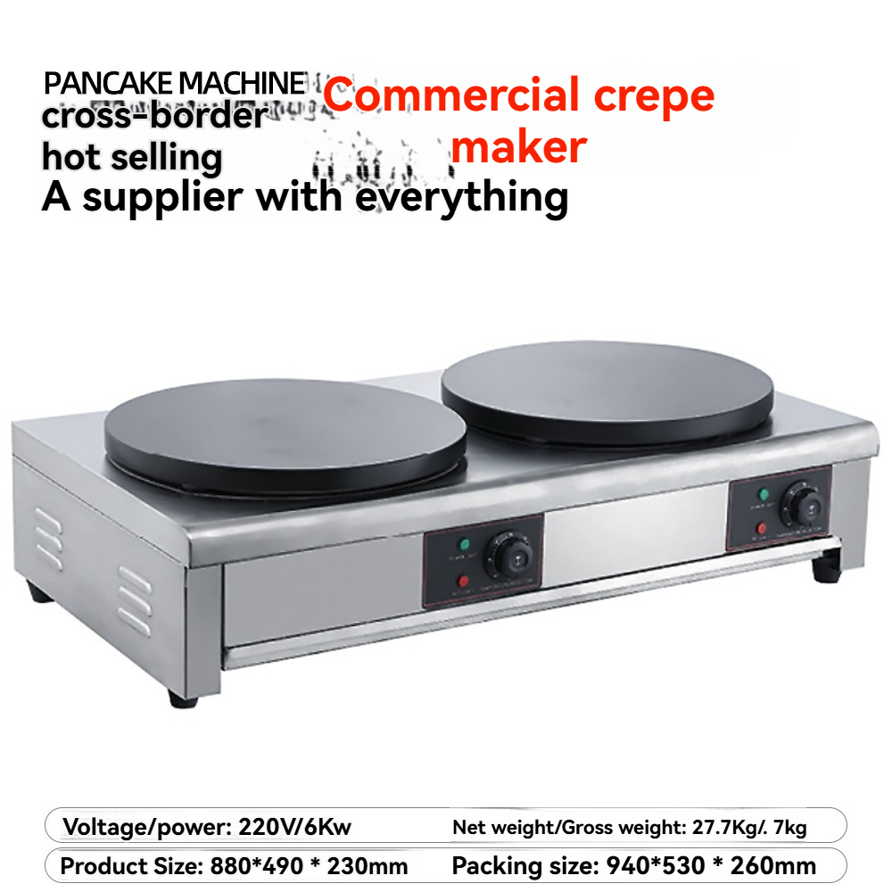 Crepe Maker Non Stick - Macchina per Pancake Commerciale a Doppia