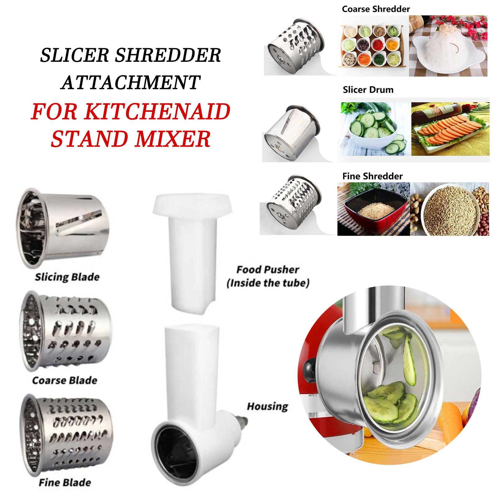 Meat Grinder Attachment - Accessorio Affettatrice e Tritatutto 3 in